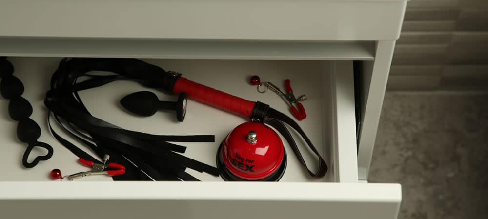 Nipple toys in bedroom draw with other sex toys